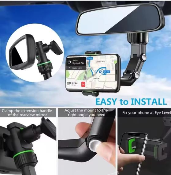 360° Rotation Phone Holder | Flexible Adjustable Mobile Mount for Desk & Car
